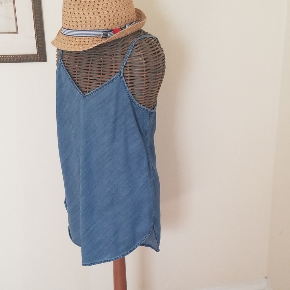 The Gap chambray v-neck adjustable strap top